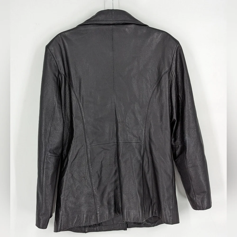 M • Wilsons Leather Maxima • Vintage 100% Genuine Leather Y2K Jacket - Picture 5 of 11